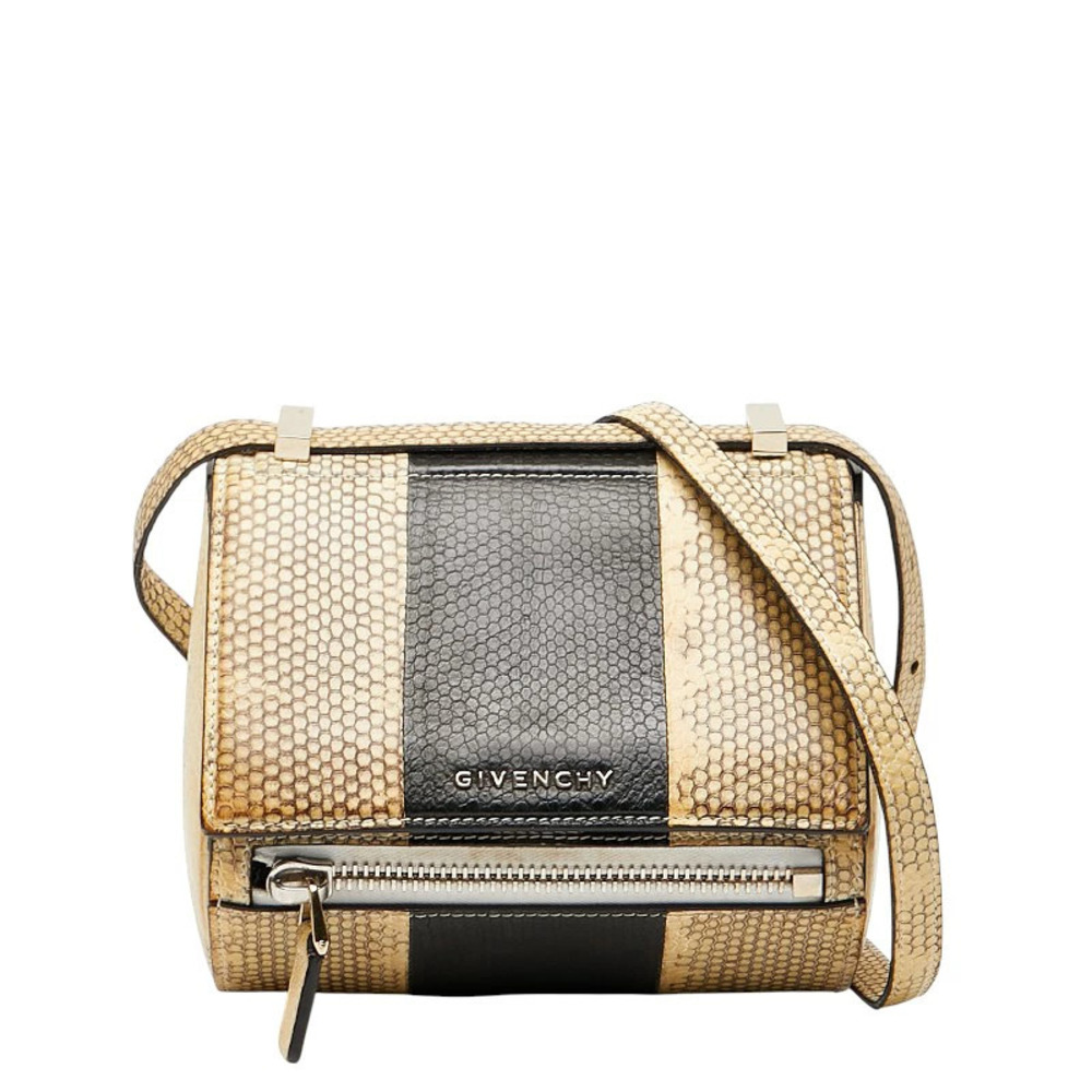 Givenchy Pandora Crossbody Bag Beige Black Leather
